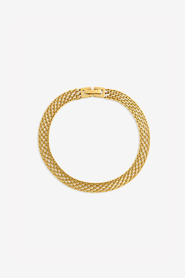 JON RICHARD GOLD PLATE MESH CHAIN STAINLESS STEEL BRACELET