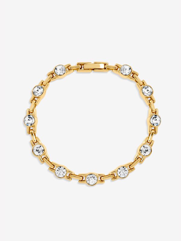 JON RICHARD GOLD PLATE AND CRYSTAL LINK BRACELET