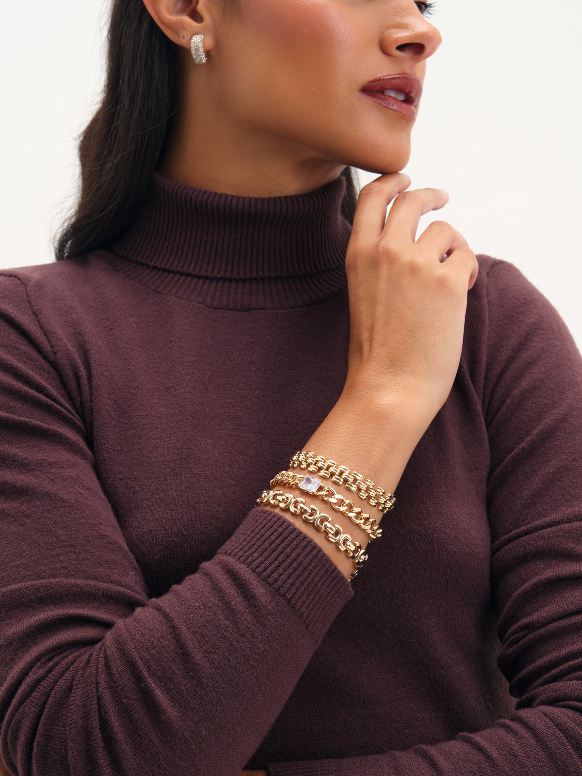 Jon Richard Gold Plated Crystal And Chain Bracelet
