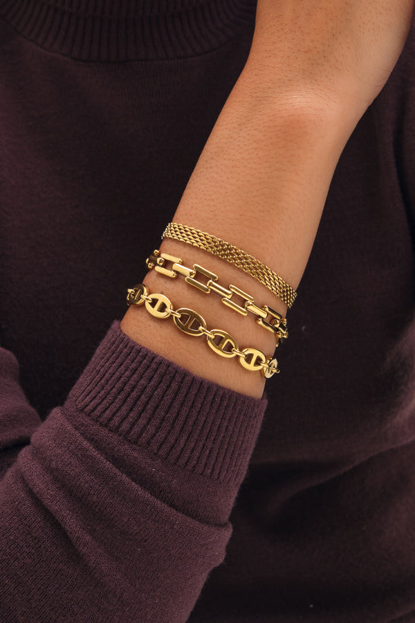Jon Richard Gold Plated Marine Link Stainless Steel Waterproof Bracelet