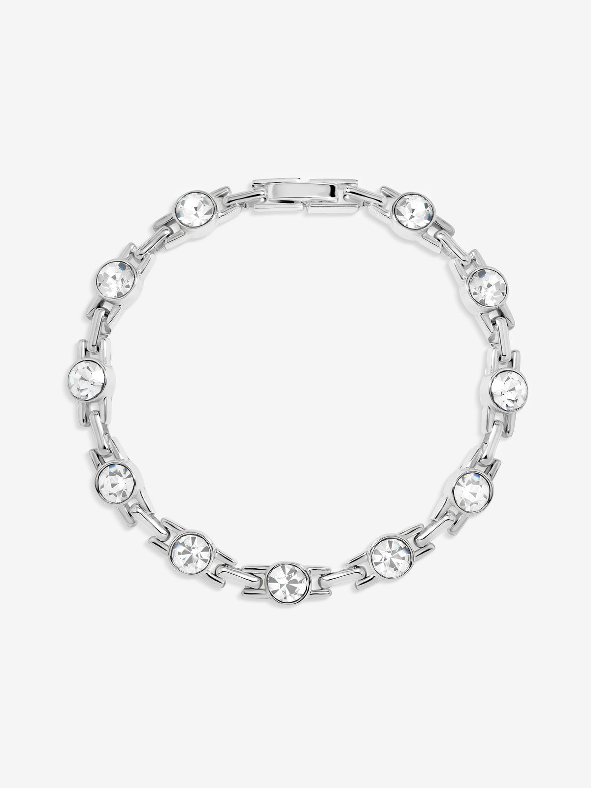 JON RICHARD SILVER PLATE AND CRYSTAL LINK BRACELET