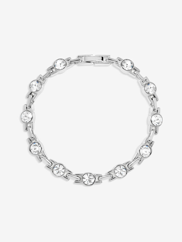 JON RICHARD SILVER PLATE AND CRYSTAL LINK BRACELET