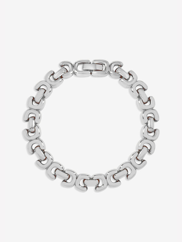 JON RICHARD SILEVR PLATE KISS LINK BRACELET