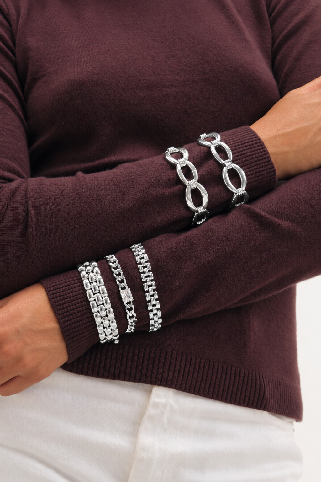 Silver Plated Gate Chain Bracelet