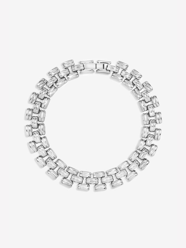 Silver Plated Gate Chain Bracelet