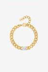 JON RICHARD GOLD PLATE CRYSTAL AND CHAIN BRACELET