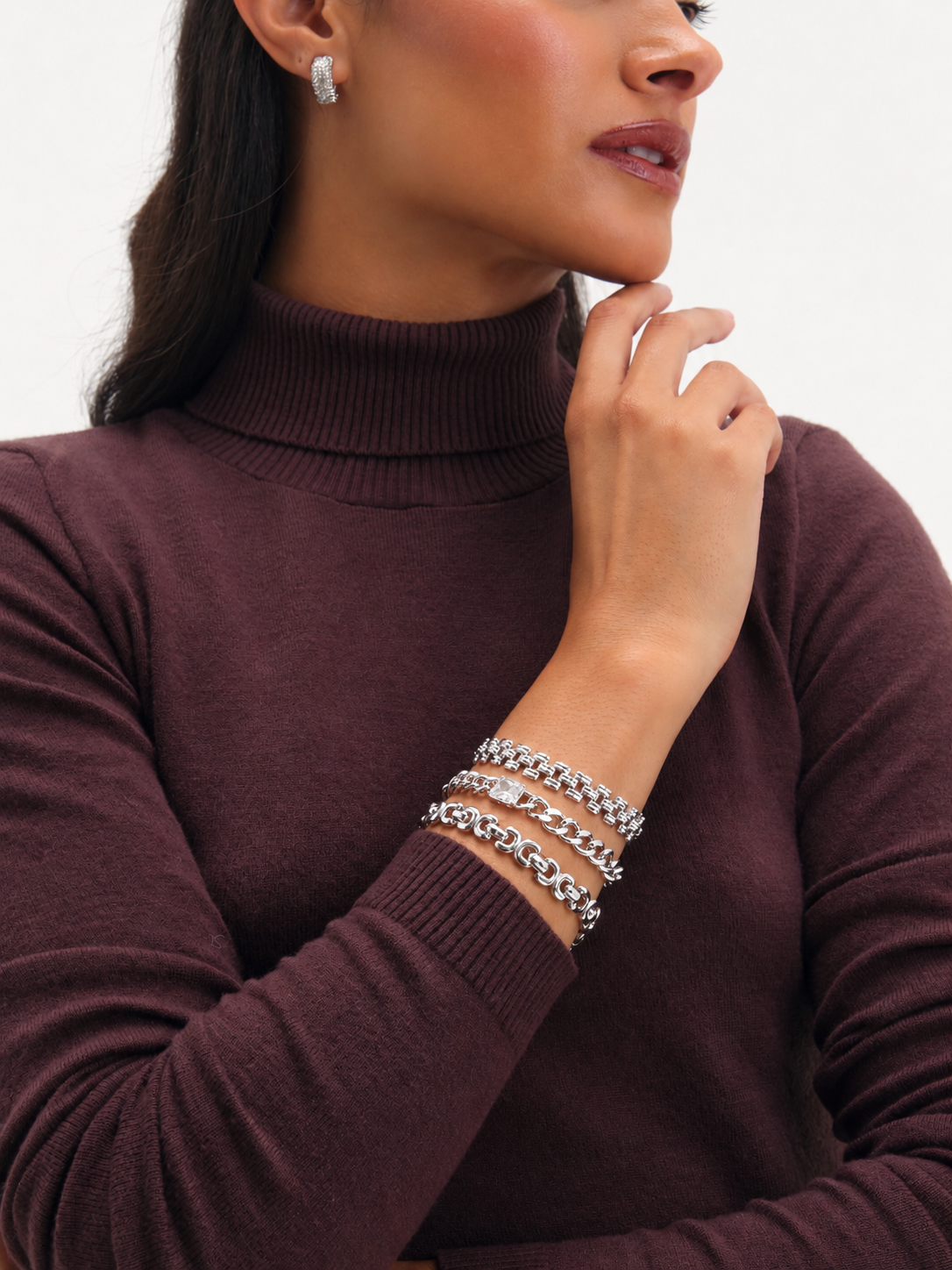 Jon Richard Silver Plated Kiss Link Bracelet