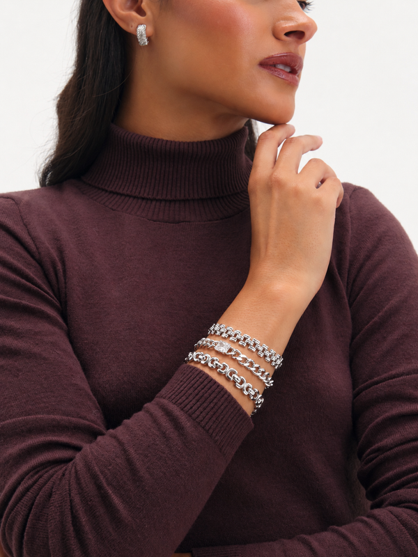 Jon Richard Silver Plated Kiss Link Bracelet