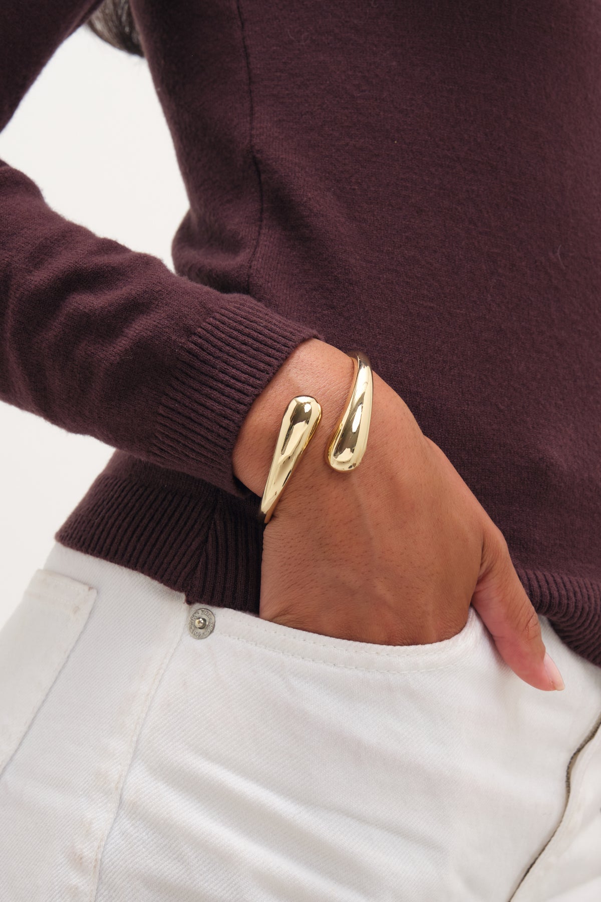 Jon Richard Gold Polished Open Bangle