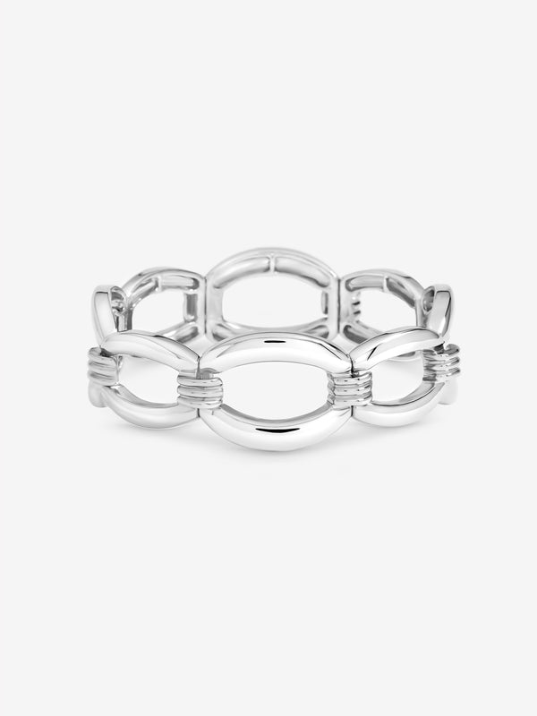 JON RICHARD SILVER PLATE CHAIN STRETCH BRACELET