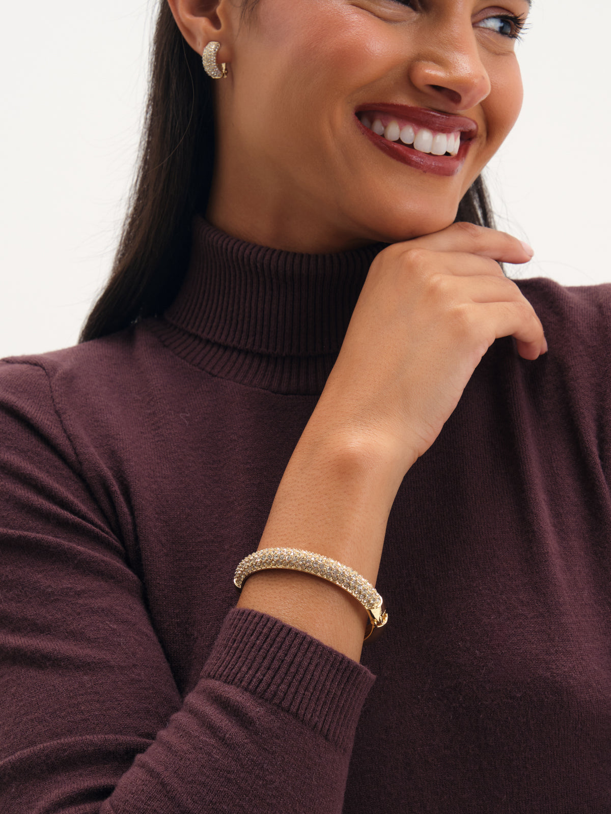 Jon Richard Gold Plated Pave Bangle