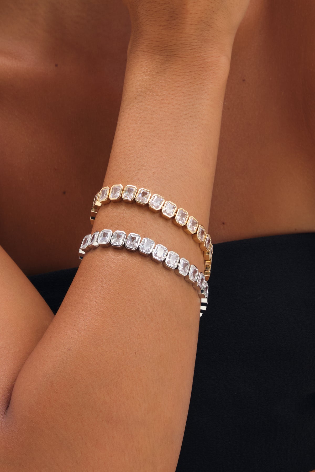 Jon Richard Rhodium Plated Crystal Bracelet