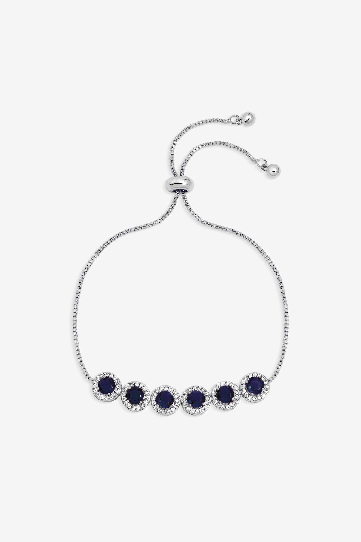 JON RICHARD RHODIUM PLATE SAPPHIRE TOGGLE BRACELET
