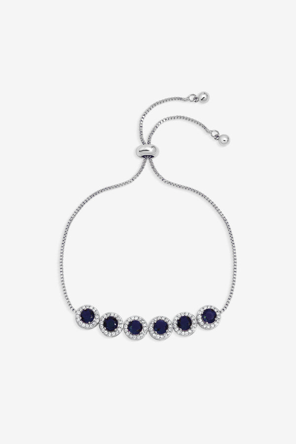 JON RICHARD RHODIUM PLATE SAPPHIRE TOGGLE BRACELET