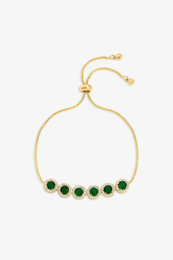 JON RICHARD GOLD PLATE EMERALD TOGGLE BRACELET