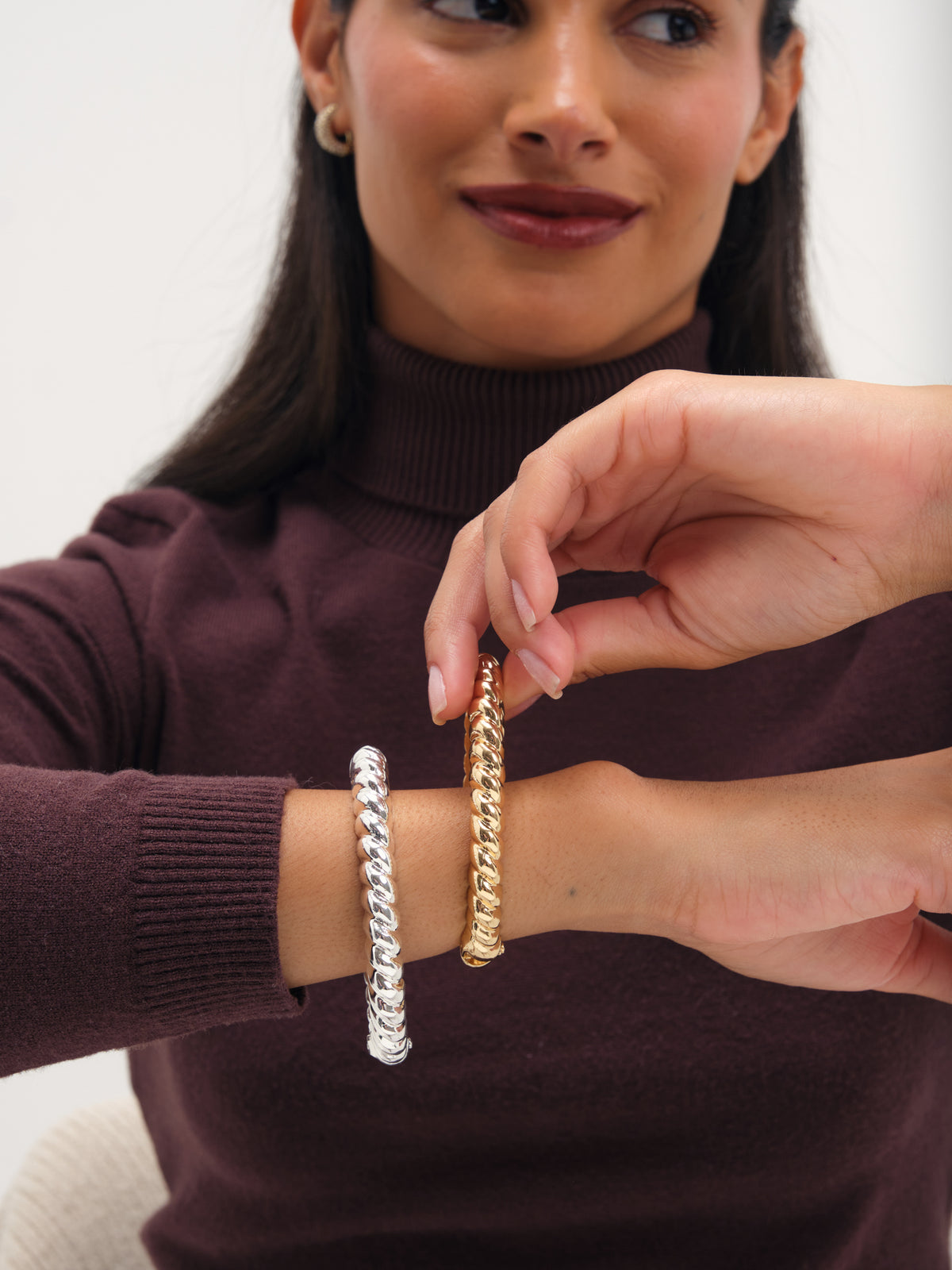 Jon Richard Gold Plated Ridge Bangle