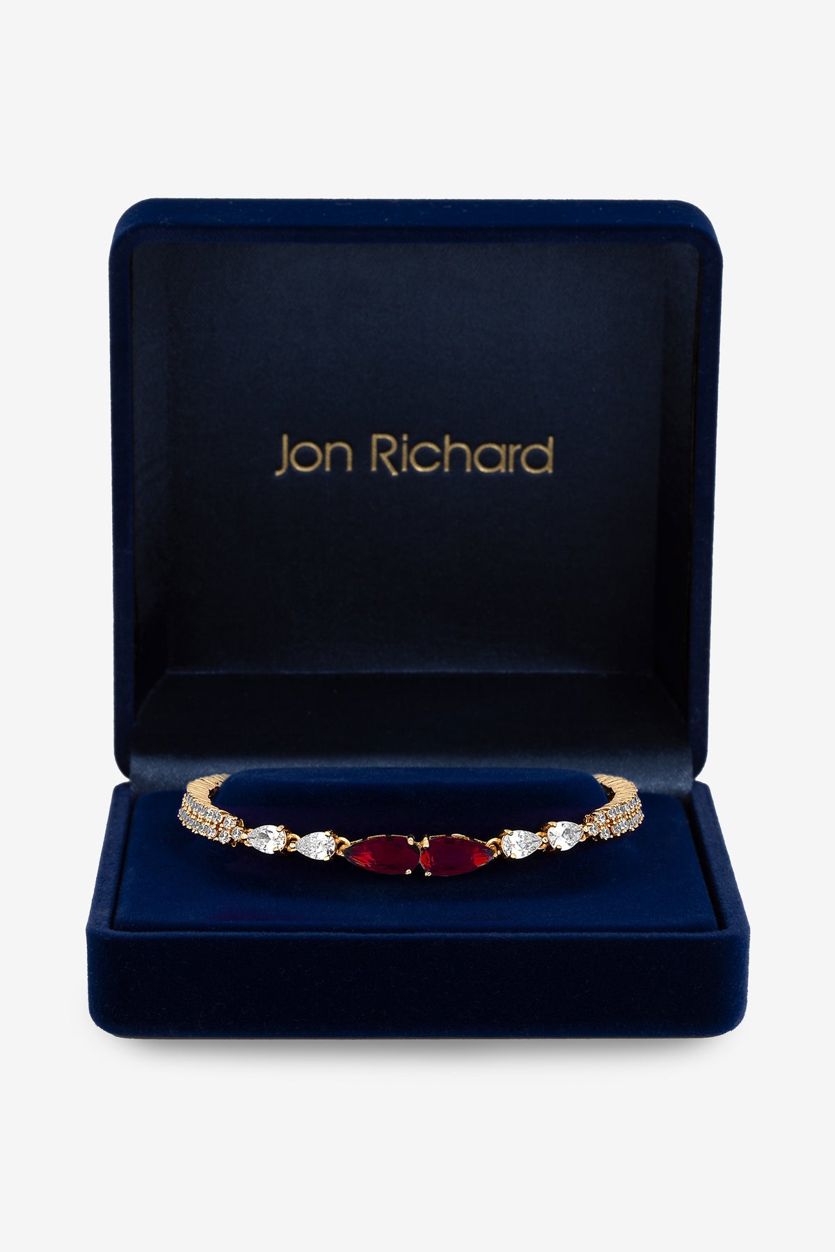 Jon Richard Gold Plated and Cubic Zirconia Ruby Pear Drop Bracelet