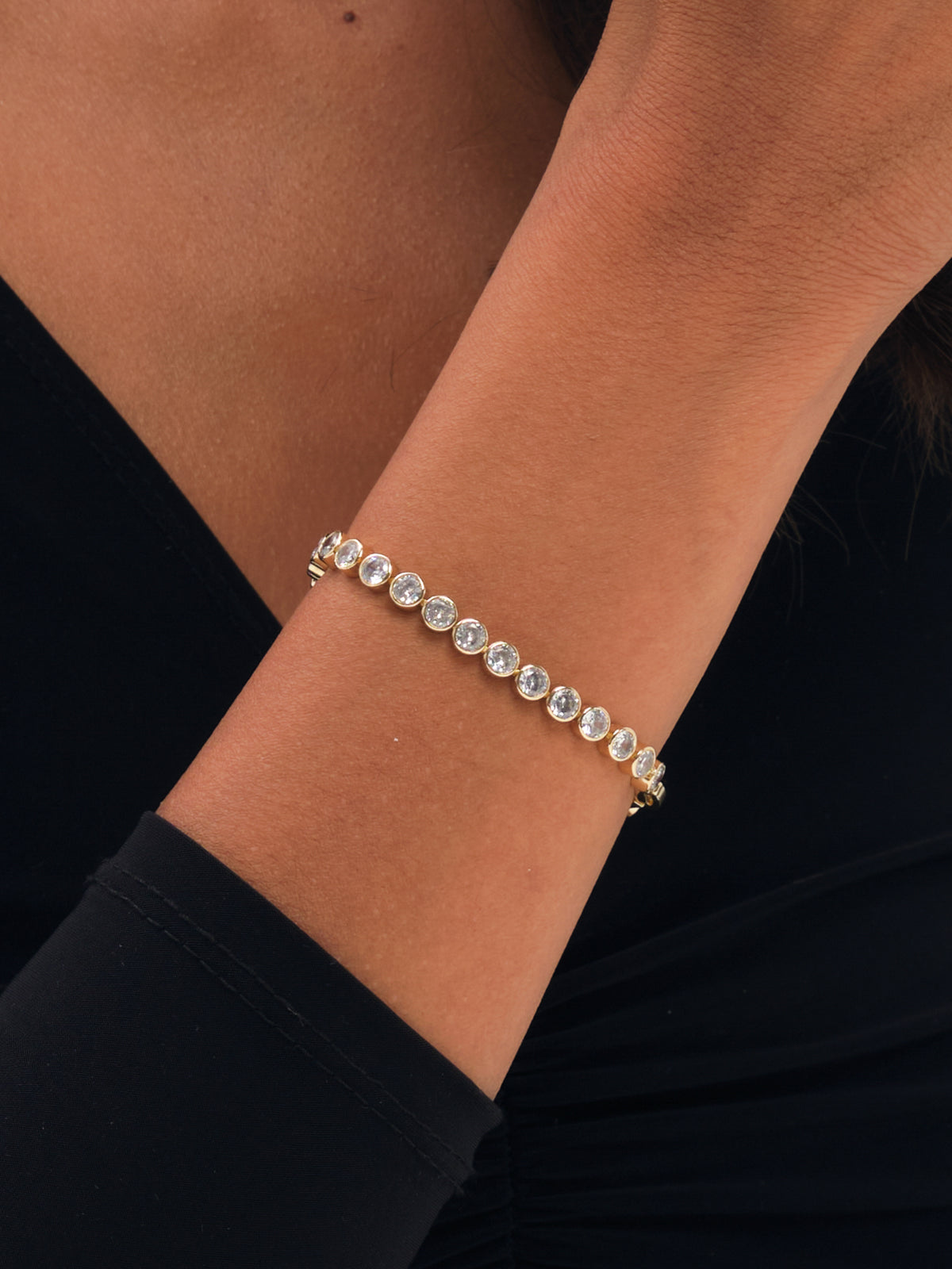 Jon Richard Gold Plated Tennis Round Bezel Bracelet