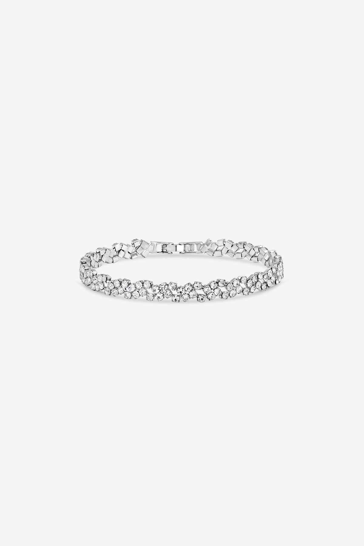 JON RICHARD RHODIUM PLATE CRYSTAL FINE MULTI STONE BRACELET