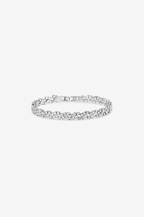 JON RICHARD RHODIUM PLATE CRYSTAL FINE MULTI STONE BRACELET