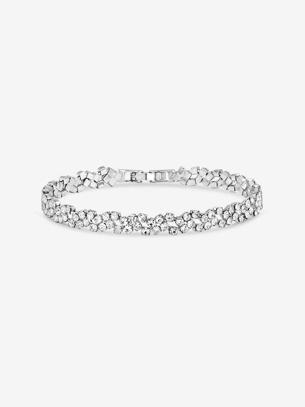 Jon Richard Rhodium Plated Crystal Fine Multi Stone Bracelet