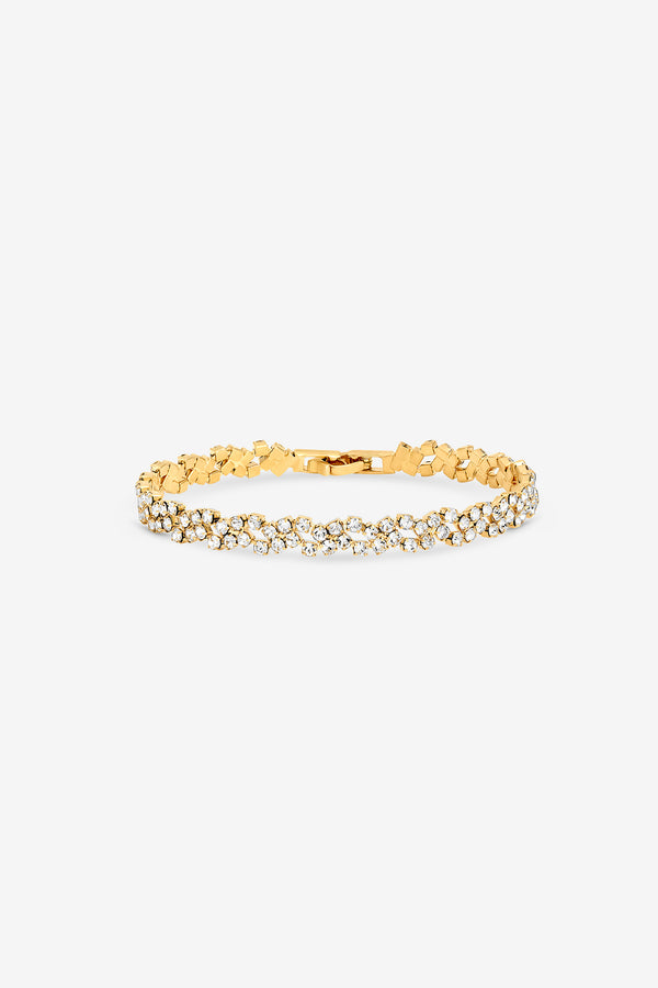 JON RICHARD GOLD PLATE CRYSTAL FINE MULTI STONE BRACELET