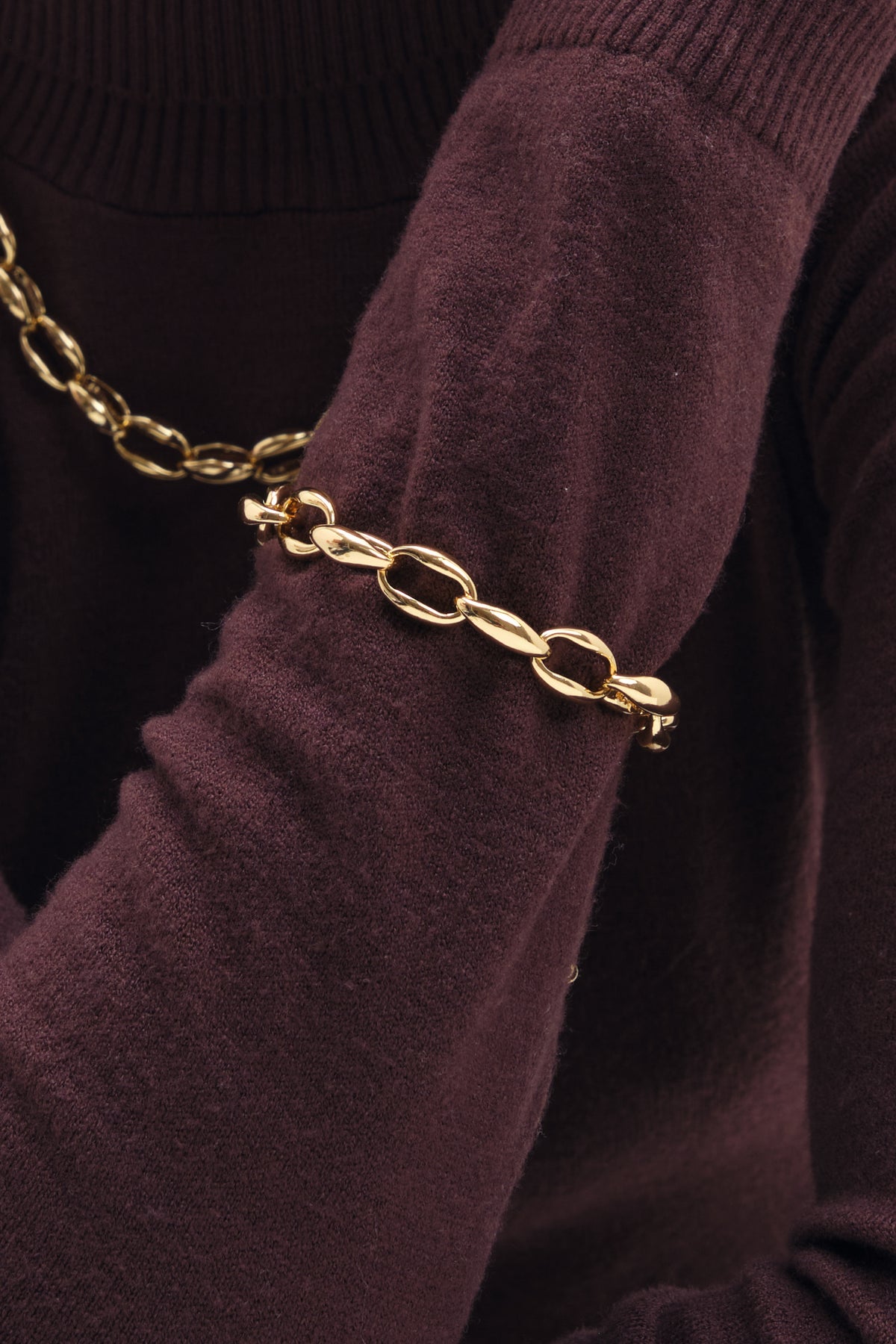 JON RICHARD GOLD PLATE AND OVAL LINK BRACELET