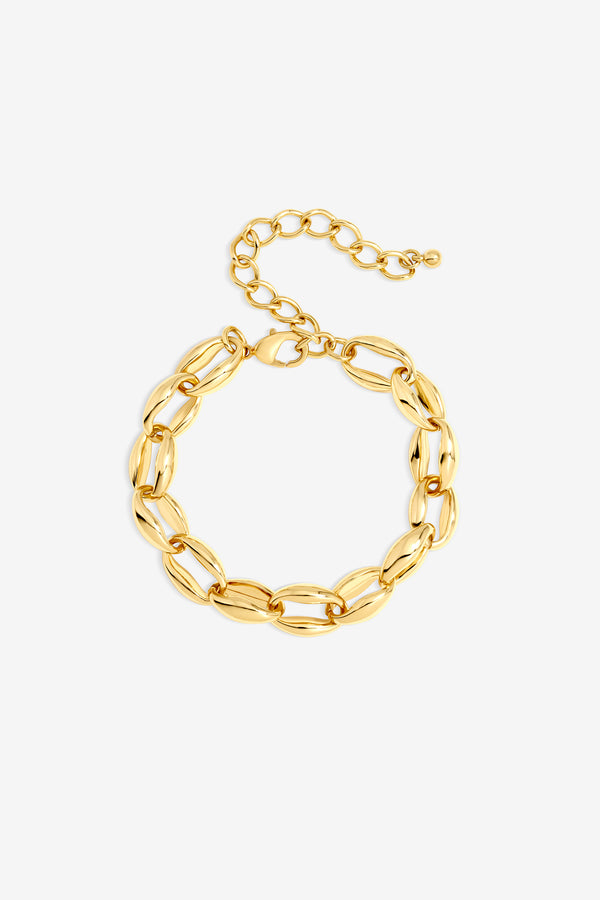JON RICHARD GOLD PLATE AND OVAL LINK BRACELET