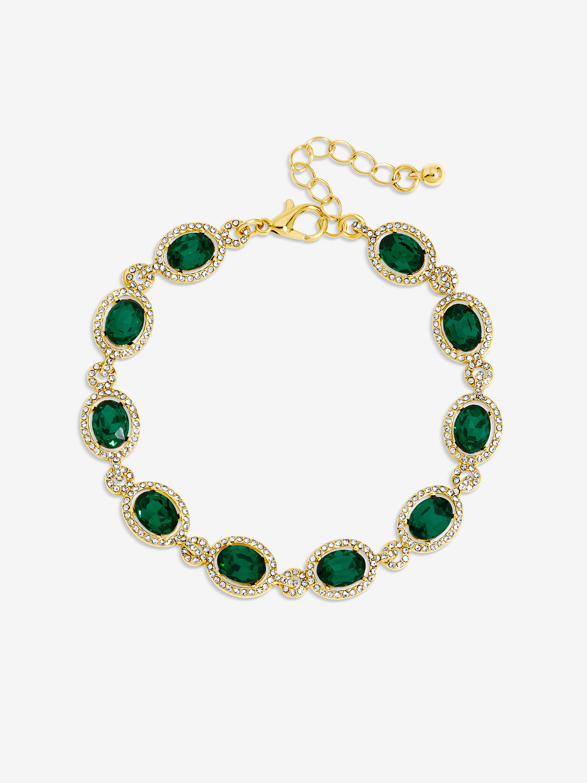 Jon Richard Gold Plated Emerald Halo Bracelet