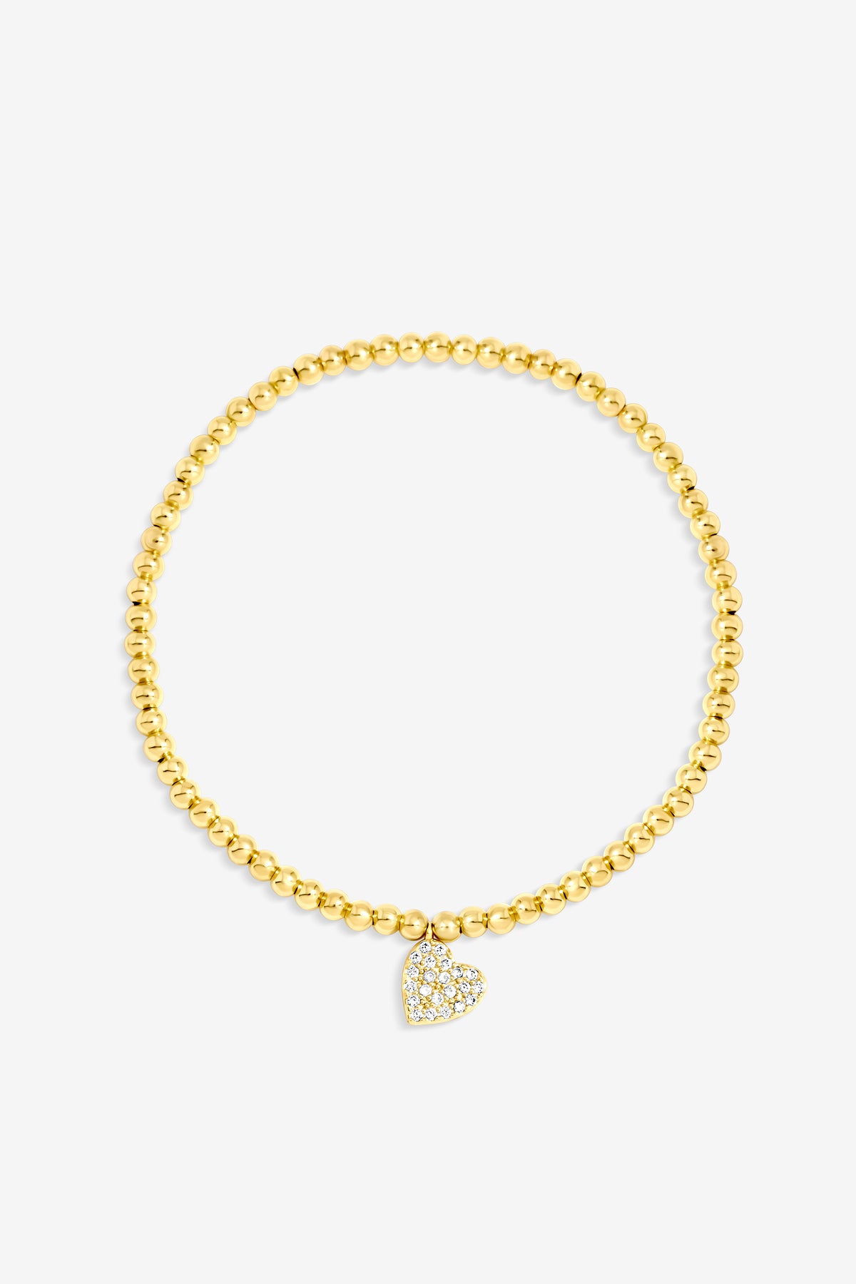 Burgundy Xmas Hanging Gift - Gold Pave Heart Stretch Bracelet