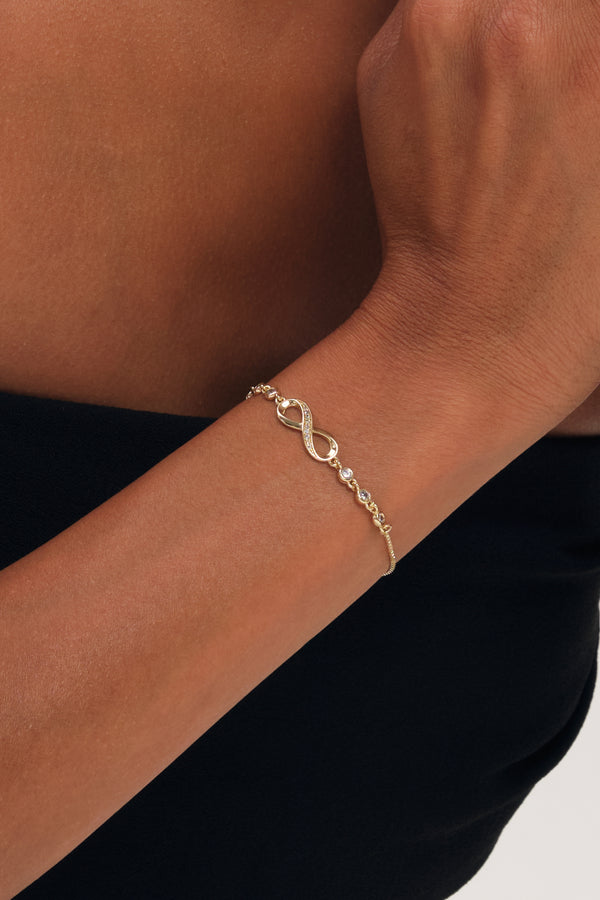Burgundy Xmas Hanging Gift - Gold Pave Infinity Toggle Bracelet