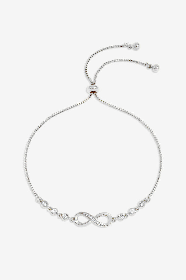Navy Xmas Hanging Gift - Silver Pave Infinity Toggle Bracelet