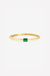 Jon Richard Gold Plated and Emerald Cubic Zirconia Polished Bangle