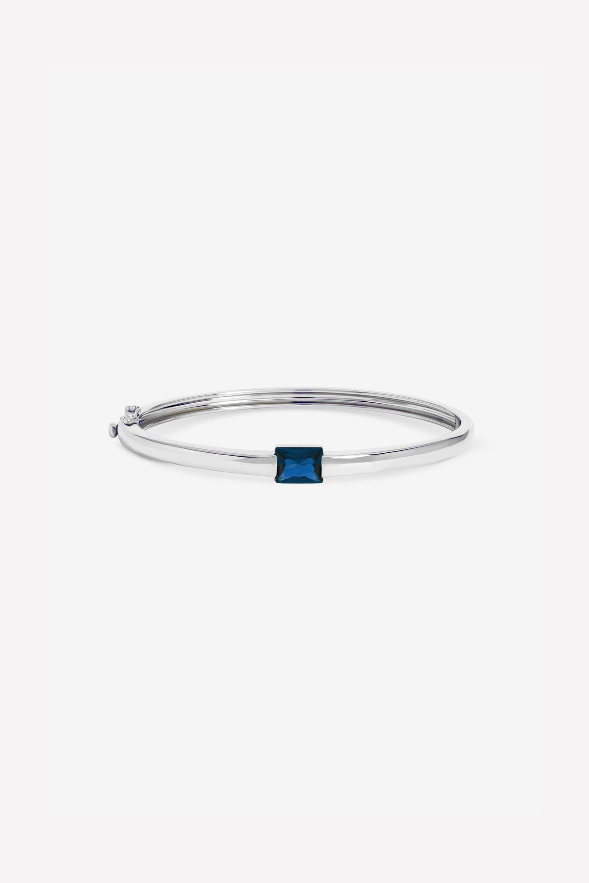 Jon Richard Silver Plated and Sapphire Cubic Zirconia Polished Bangle