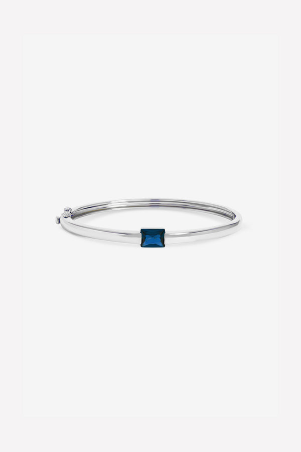 Jon Richard Silver Plated and Sapphire Cubic Zirconia Polished Bangle