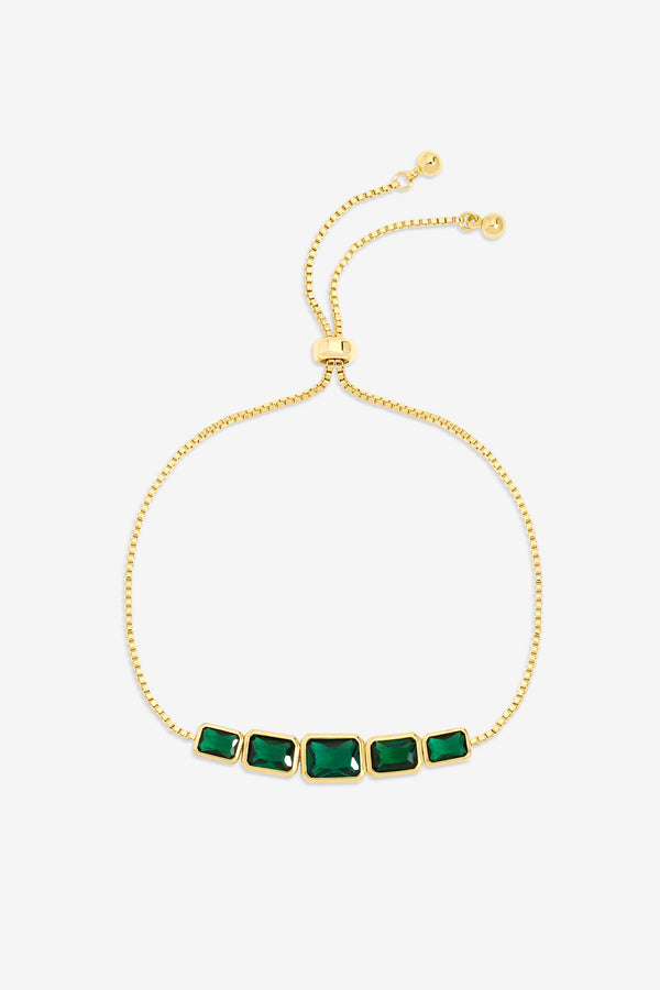 Jon Richard Gold Plate And Emerald Toggle Bracelet