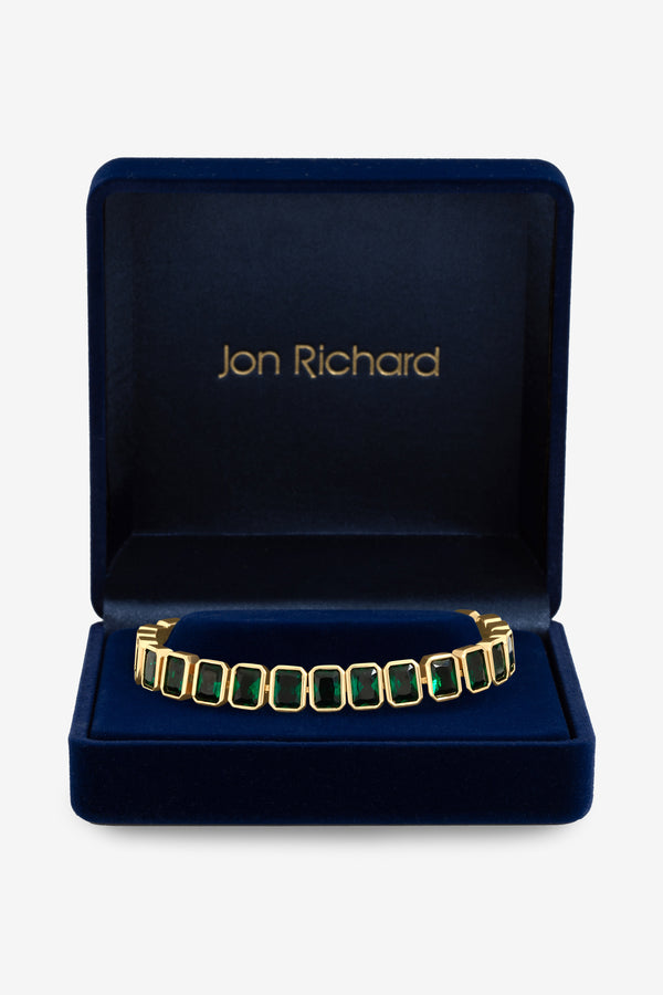 Jon Richard Gold Plated Emerald Bezel Bracelet