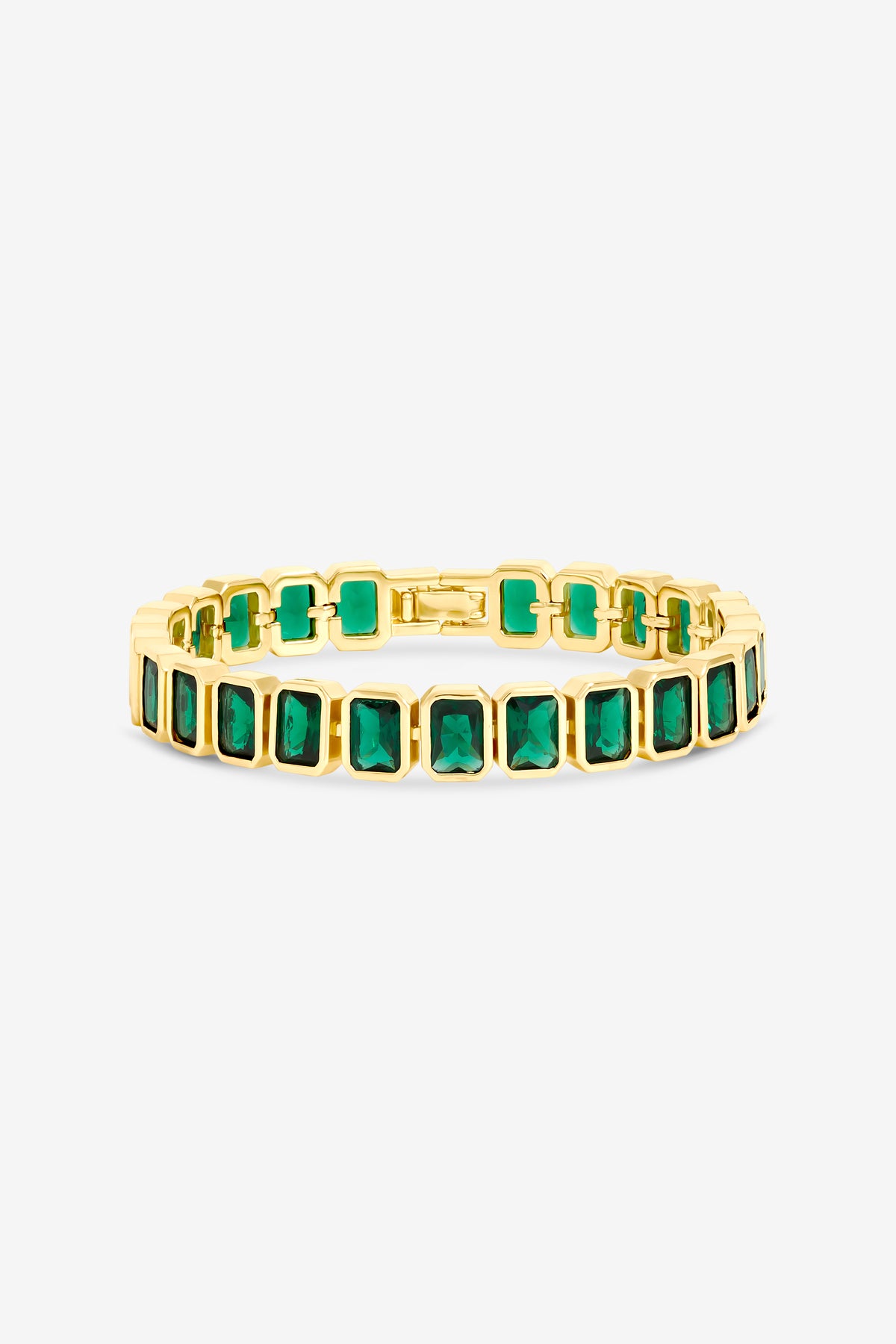 Jon Richard Gold Plated Emerald Bezel Bracelet
