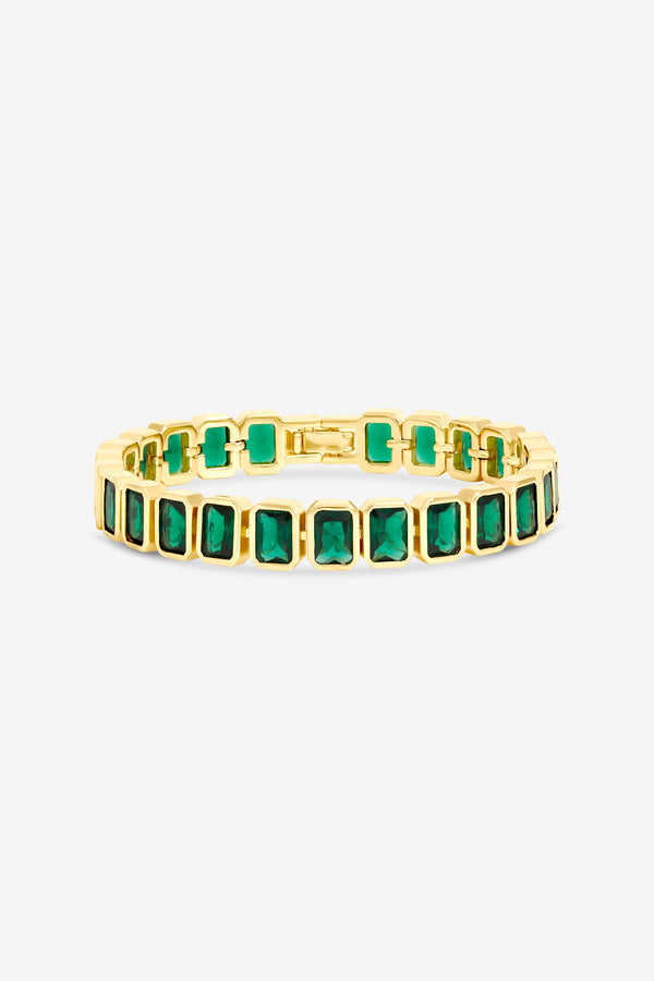 Jon Richard Gold Plated Emerald Bezel Bracelet