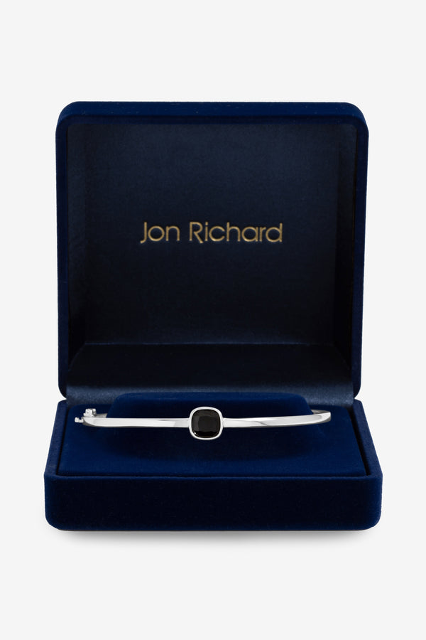 Jon Richard Silver Plated Sapphire Crystal Bezel Bangle