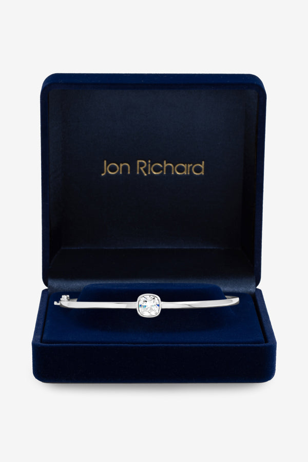 Jon Richard Silver Plated Crystal Bezel Bangle