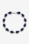 Jon Richard Rhodium Plated Sapphire Crystal Pear Bracelet