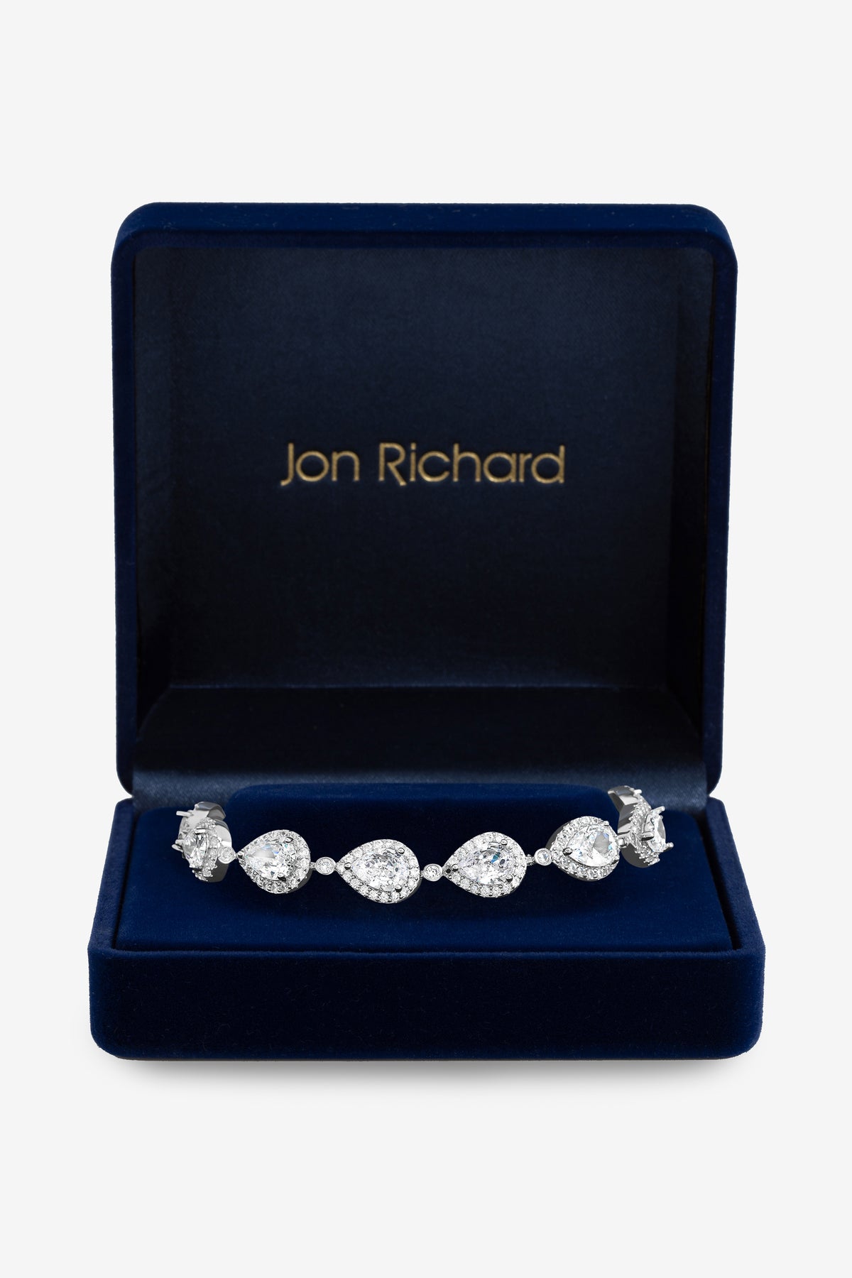 Jon Richard Silver Plated Crystal Pear Bracelet