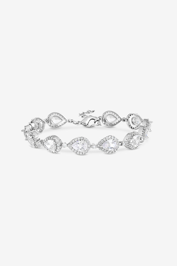 Jon Richard Silver Plated Crystal Pear Bracelet