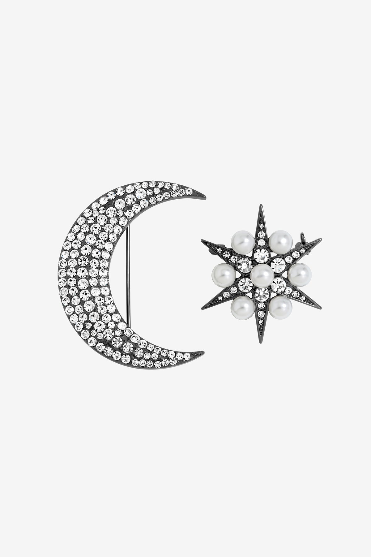 Mood Hematite and Crystal Celestial Brooch - Pack of 2