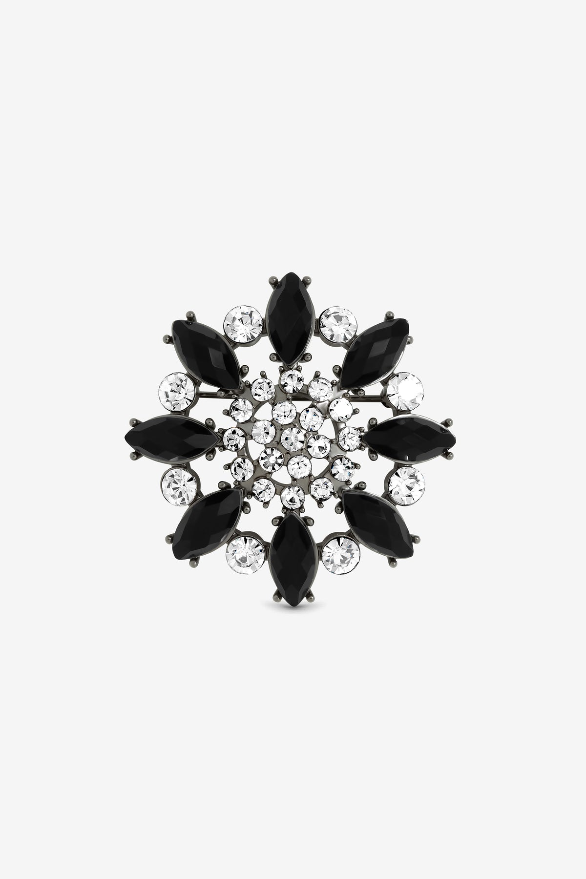 Mood Rhodium Plated Mono Crystal Statement Brooch
