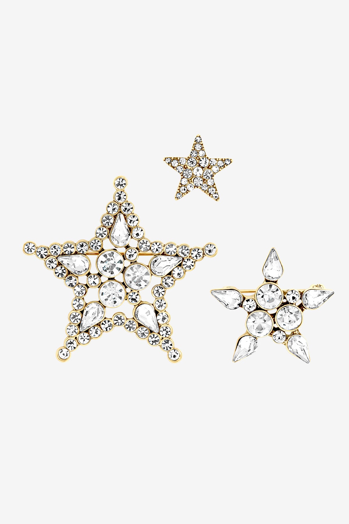 Mood Gold Plated and Crystal Star Brooch Pack