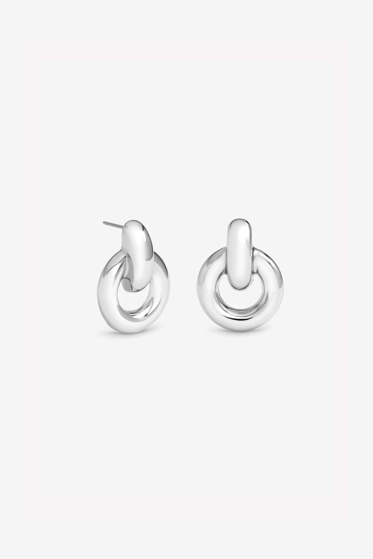 MOOD SILVER PLATE DOOR KNOCKER POLISHED EARRINGS