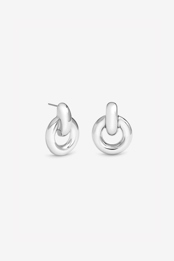 MOOD SILVER PLATE DOOR KNOCKER POLISHED EARRINGS