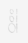 Mood Silver Plated Polished Hoop Multipack